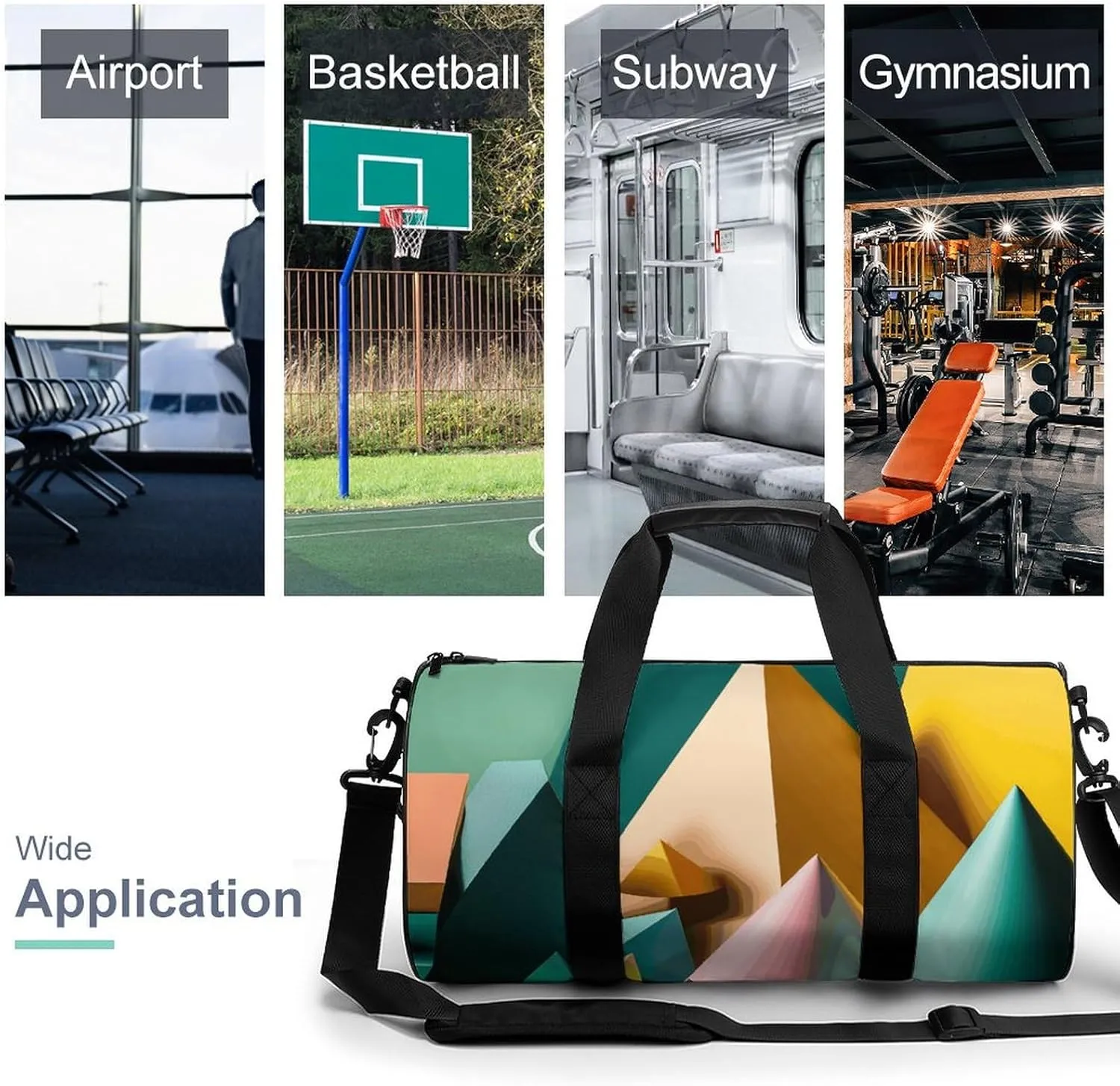 Gym Bag for Men Women Conical Colored Paper Duffel Bag Overnight Bag with Compartment Gym Sackpac