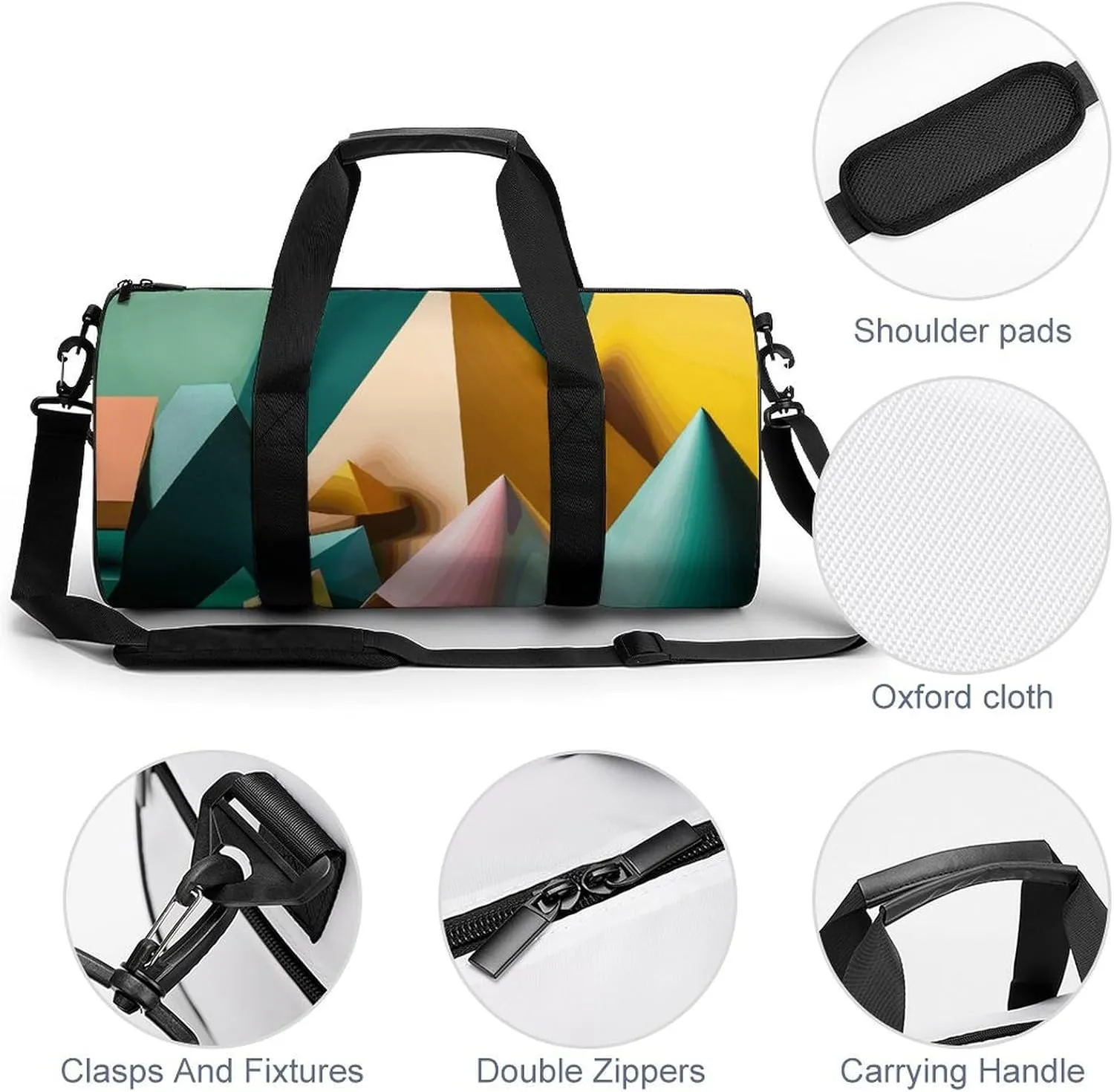 Gym Bag for Men Women Conical Colored Paper Duffel Bag Overnight Bag with Compartment Gym Sackpac