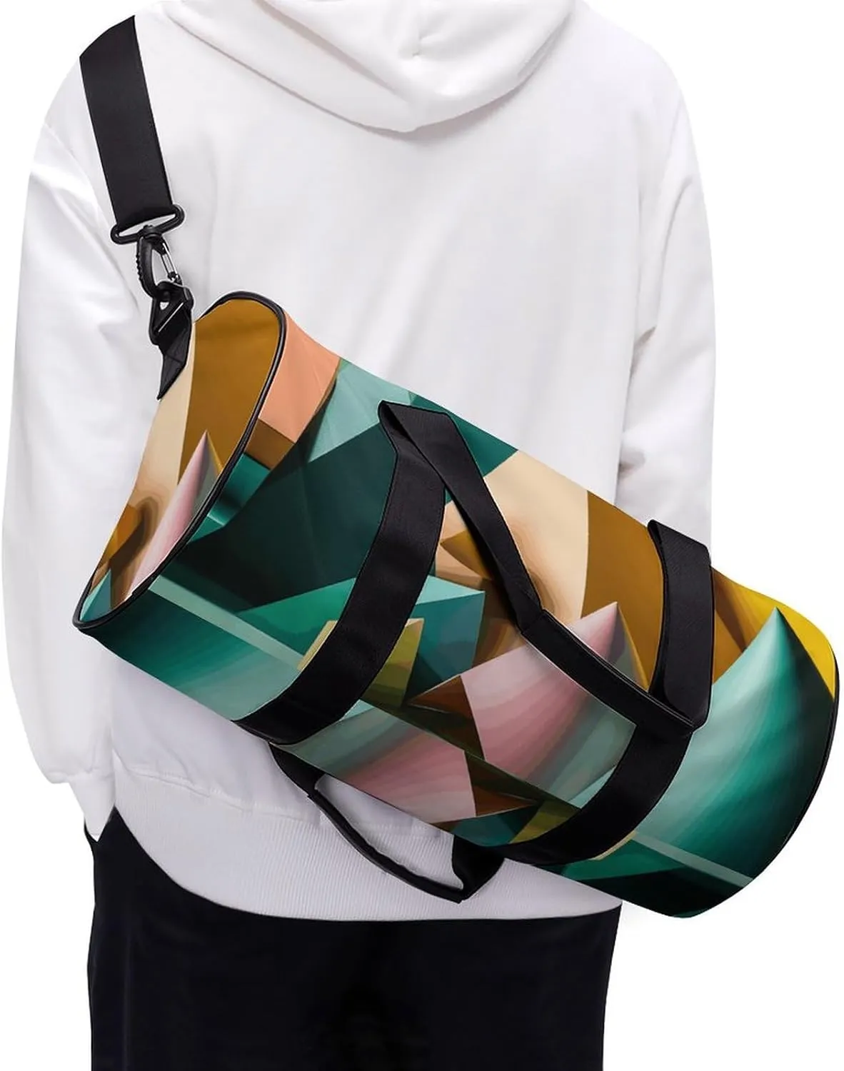 Gym Bag for Men Women Conical Colored Paper Duffel Bag Overnight Bag with Compartment Gym Sackpac