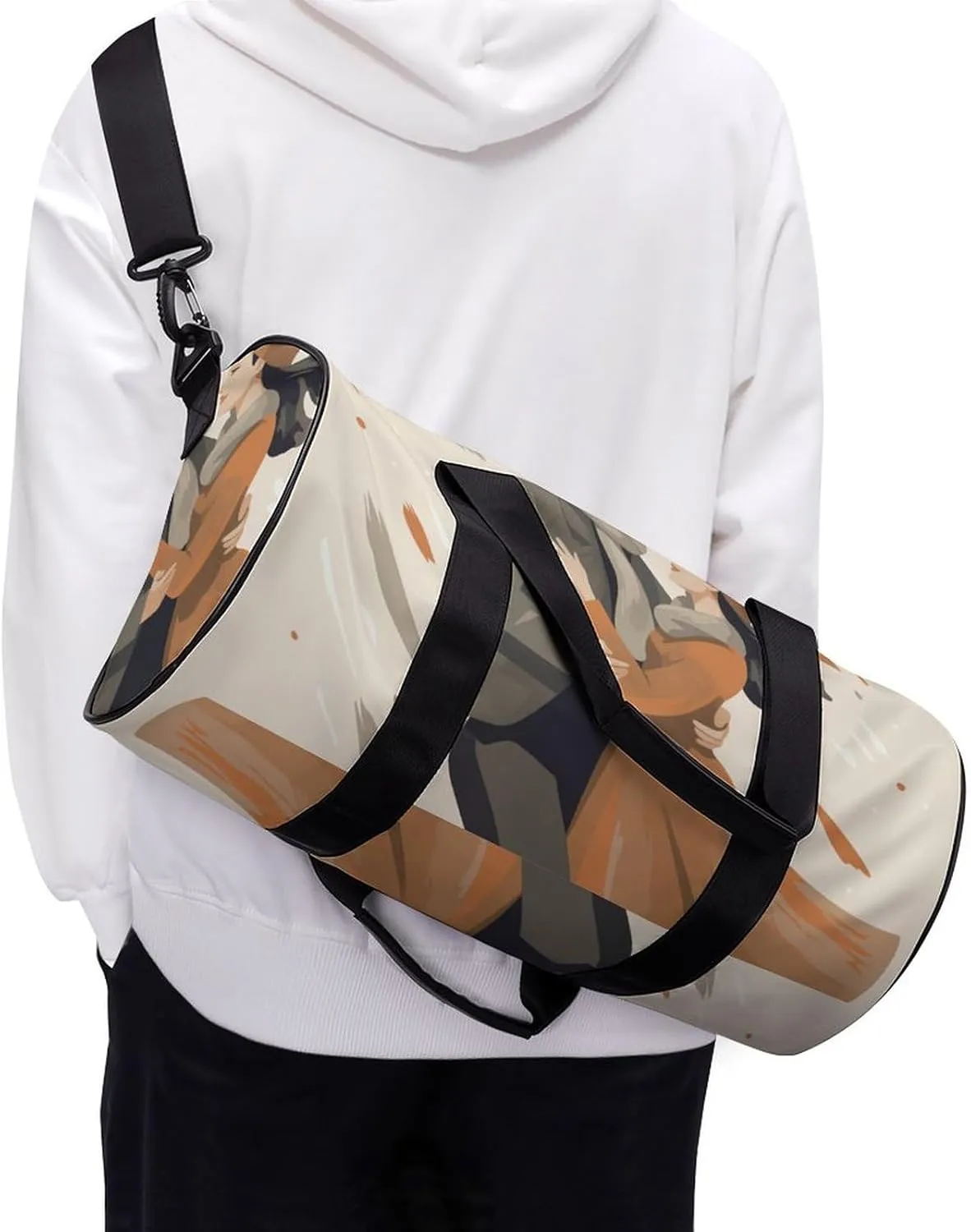 Gym Bag for Men Women Couple Dancing Duffel Bag Overnight Bag with Compartment Gym Sackpac