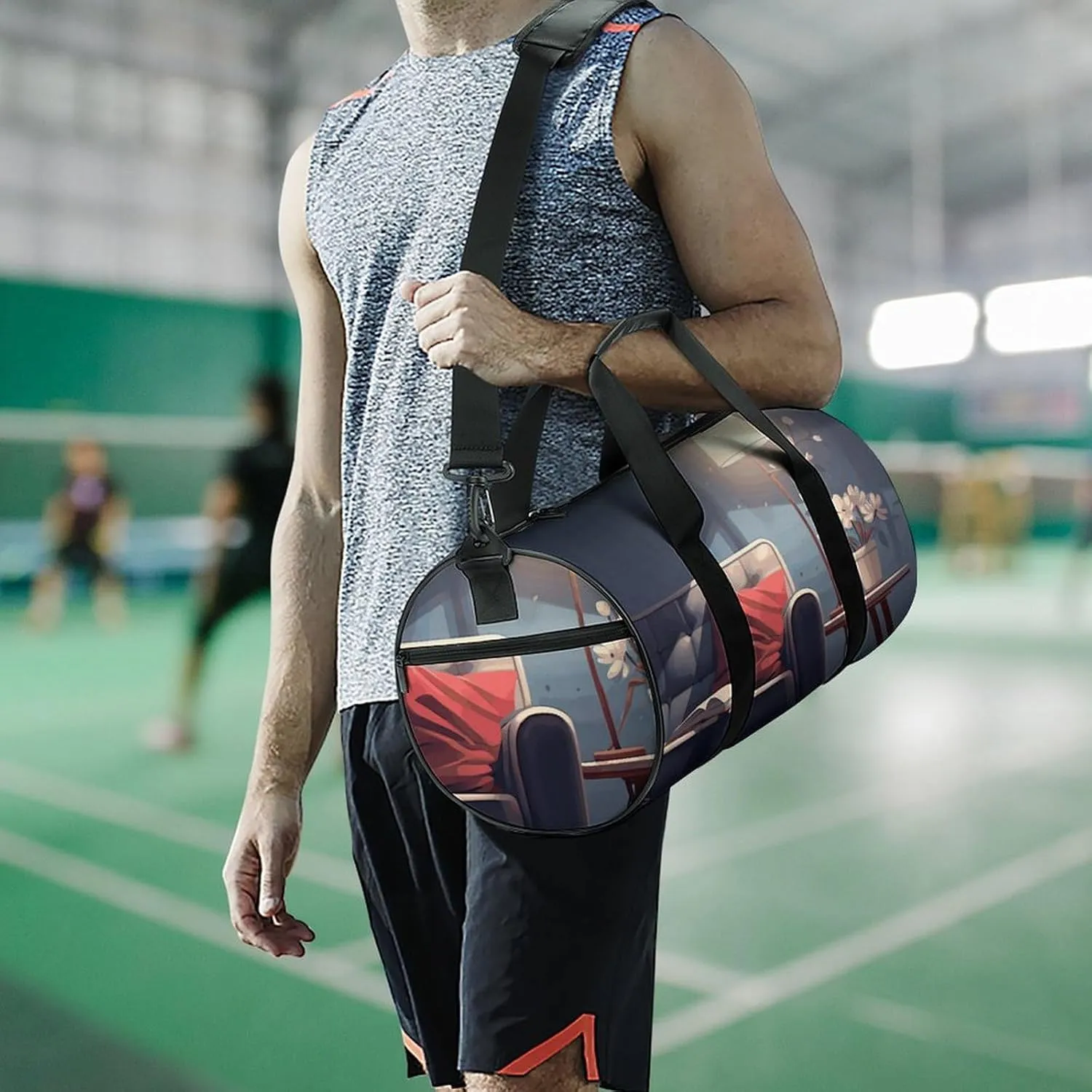 Gym Bag for Men Women Living Room Floor Plan Duffel Bag Overnight Bag with Compartment Gym Sackpac
