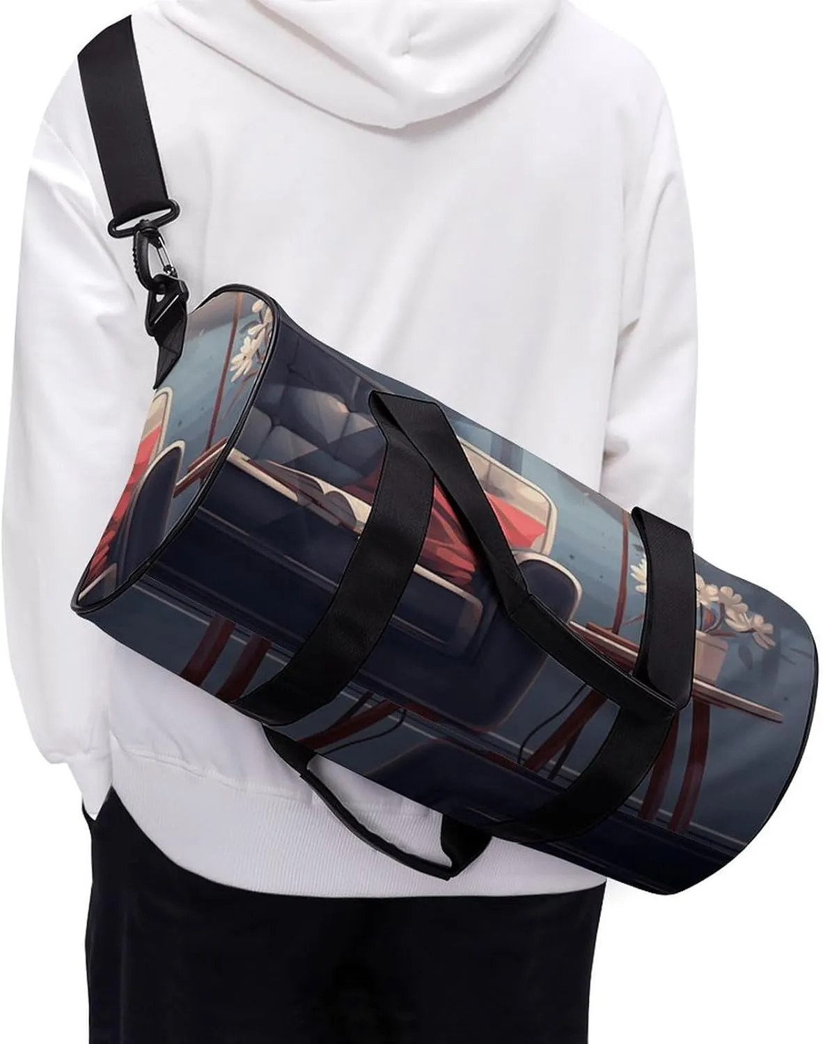 Gym Bag for Men Women Living Room Floor Plan Duffel Bag Overnight Bag with Compartment Gym Sackpac