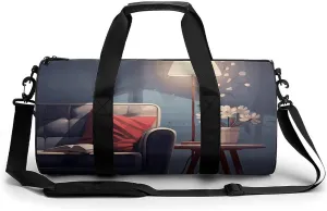 Gym Bag for Men Women Living Room Floor Plan Duffel Bag Overnight Bag with Compartment Gym Sackpac