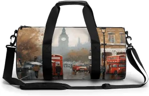 Gym Bag for Men Women London Impression Duffel Bag Overnight Bag with Compartment Gym Sackpac