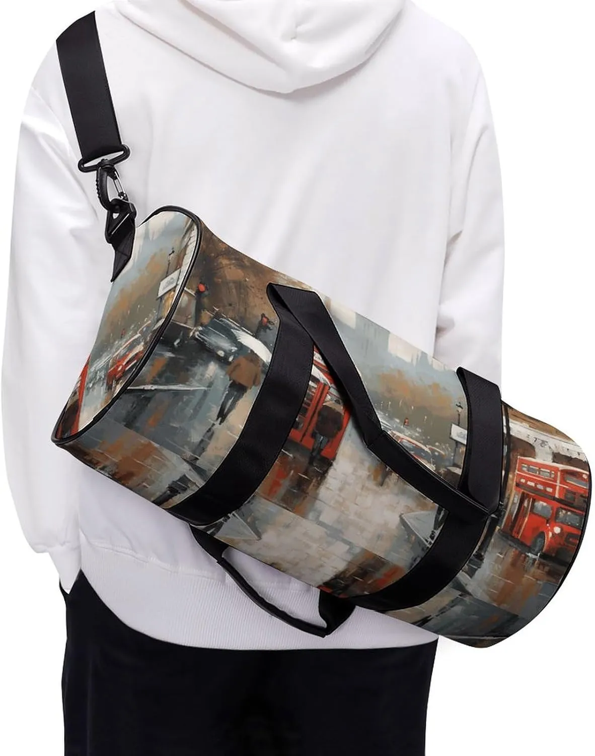 Gym Bag for Men Women London Impression Duffel Bag Overnight Bag with Compartment Gym Sackpac