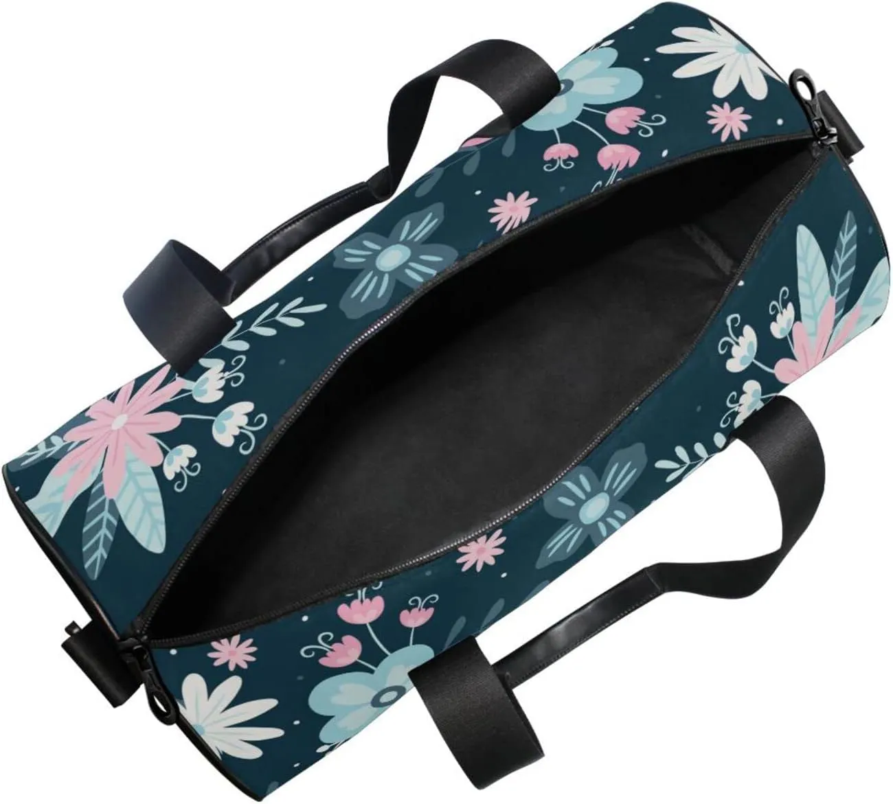 Gym Bag for Women and Men Small Duffel Bag for Sports Travel Weekender Overnight Vacation Beach Lightweight Carry on Bag for Boys Girls Floral Blue