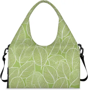 Gym Bag for Women Beautiful Leaf Veins Duffel Bag with Shoe Compartment and Yoga Mat Holder Portable Weekender Bags Travel Tote Bags