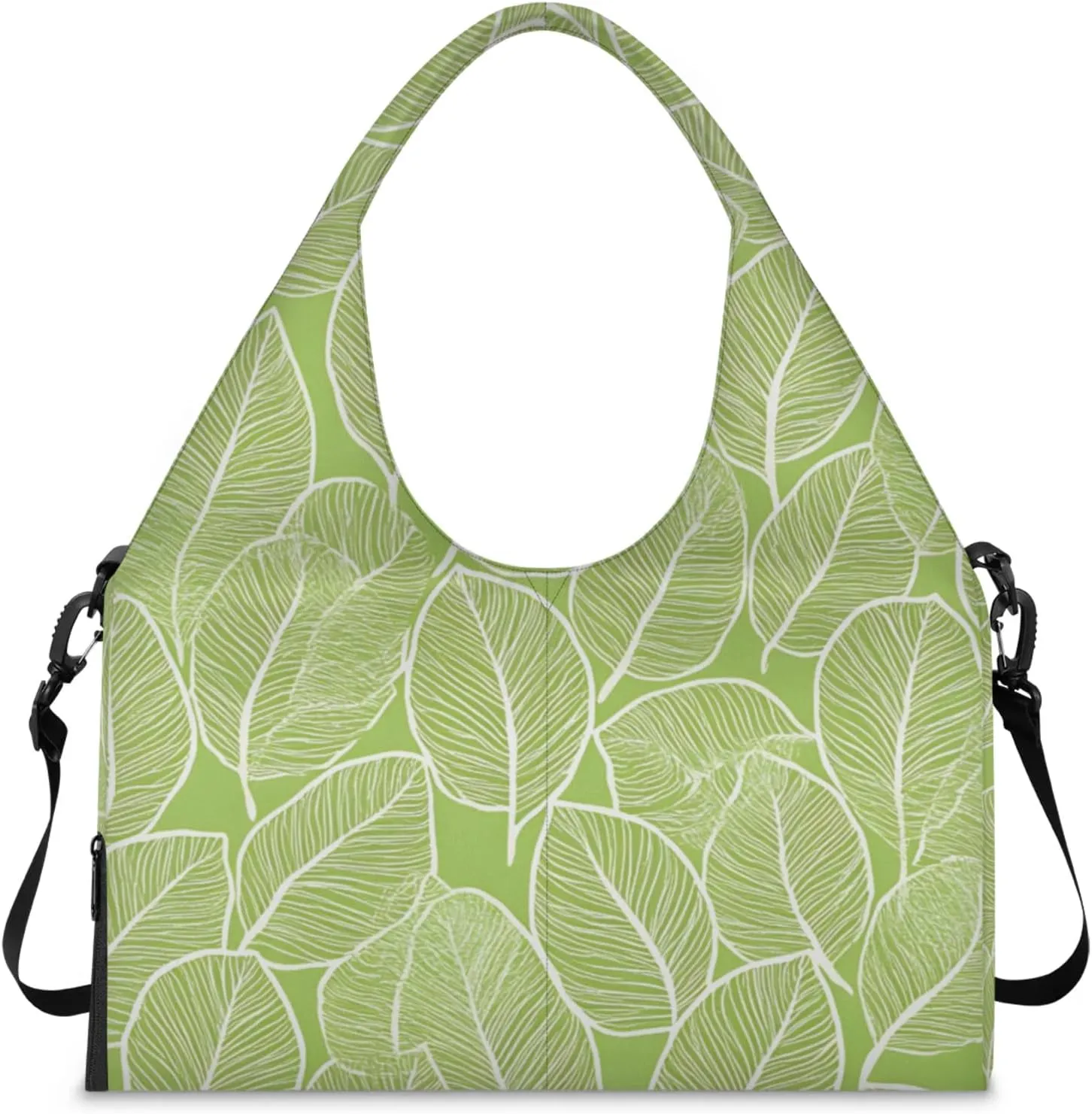 Gym Bag for Women Beautiful Leaf Veins Duffel Bag with Shoe Compartment and Yoga Mat Holder Portable Weekender Bags Travel Tote Bags