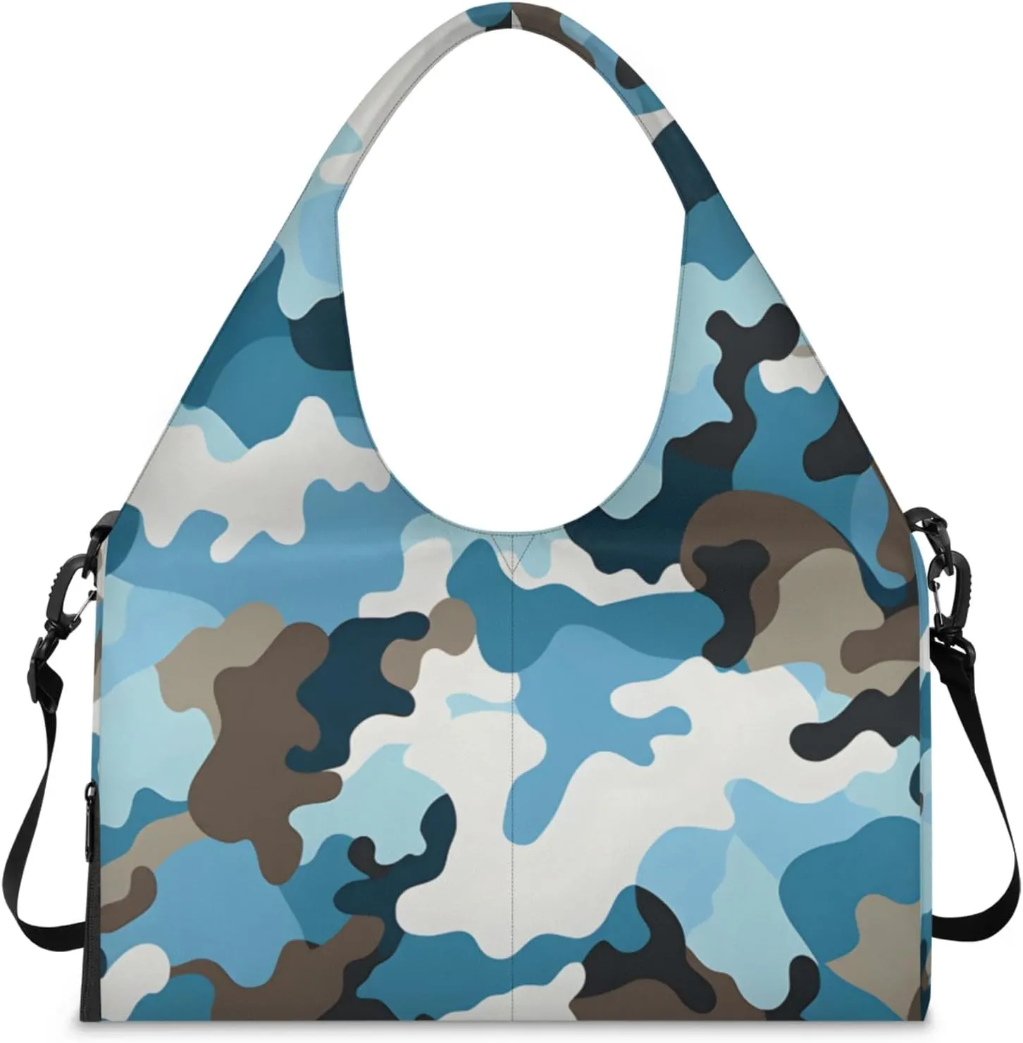Gym Bag for Women Camo Print Duffel Bag with Shoe Compartment and Yoga Mat Holder Portable Weekender Bags Travel Tote Bags