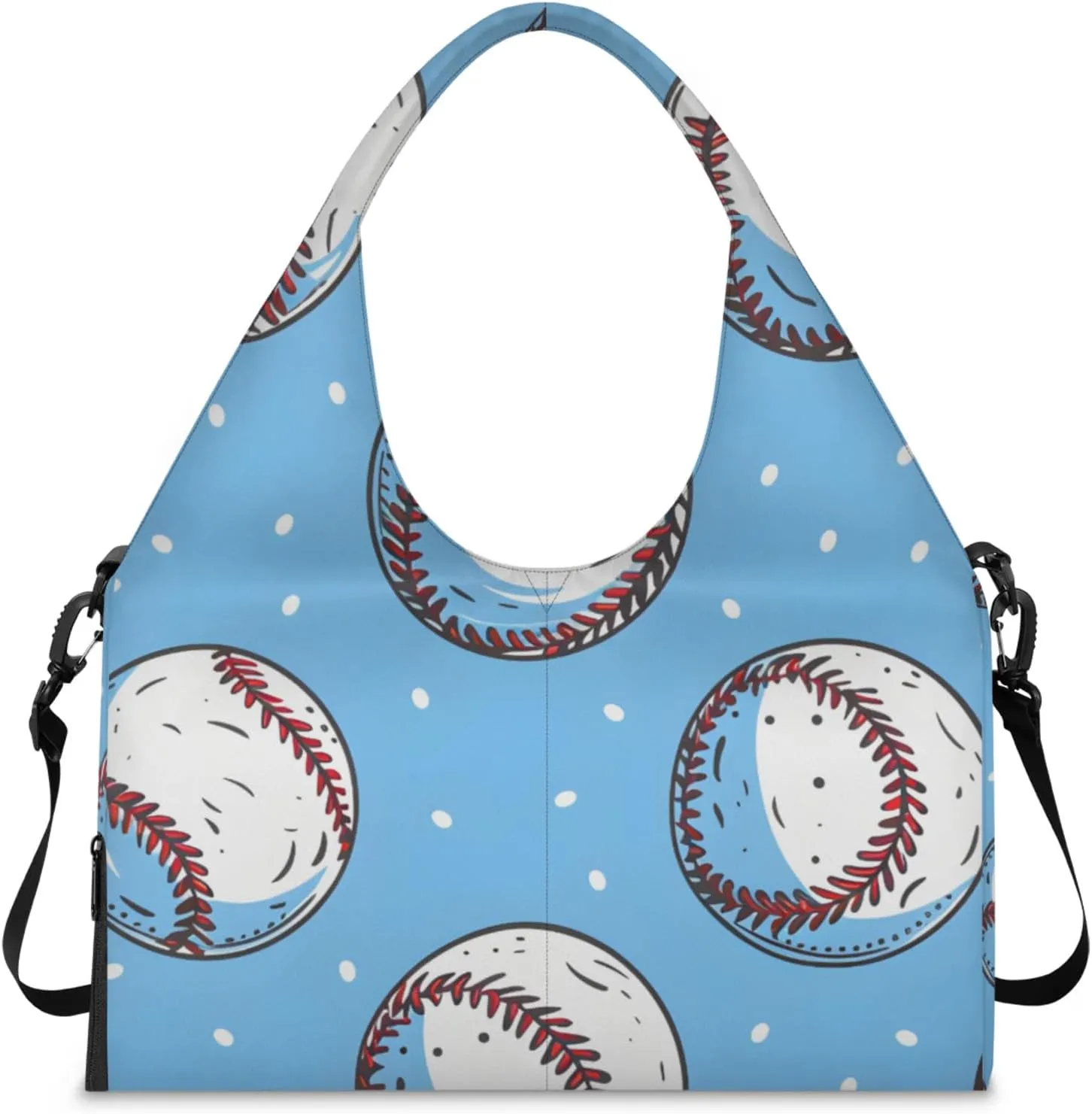 Gym Bag for Women Cartoon Baseball Duffel Bag with Shoe Compartment and Yoga Mat Holder Portable Weekender Bags Travel Tote Bags
