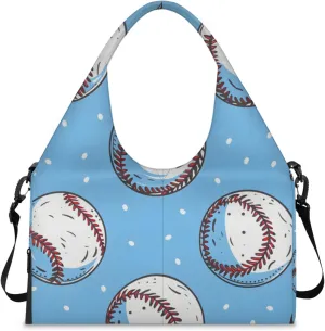 Gym Bag for Women Cartoon Baseball Duffel Bag with Shoe Compartment and Yoga Mat Holder Portable Weekender Bags Travel Tote Bags