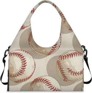 Gym Bag for Women Cartoon Baseballs Duffel Bag with Shoe Compartment and Yoga Mat Holder Portable Weekender Bags Travel Tote Bags