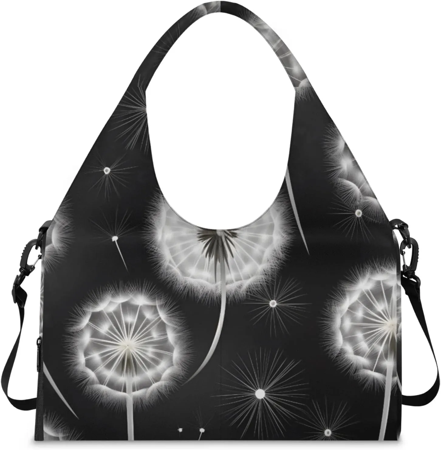 Gym Bag for Women Dandelions Flying Duffel Bag with Shoe Compartment and Yoga Mat Holder Portable Weekender Bags Travel Tote Bags