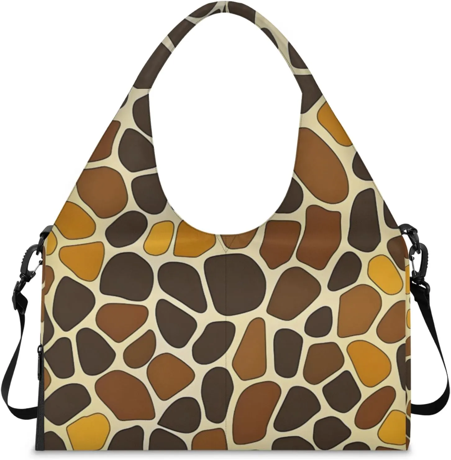Gym Bag for Women Giraffes Print Duffel Bag with Shoe Compartment and Yoga Mat Holder Portable Weekender Bags Travel Tote Bags