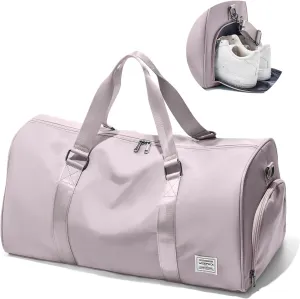 Gym Bag for Women Men with Shoe Compartment,Small Travel Duffle Bags for Traveling Overnight Weekender Bag Personal Item Travel Bag Large Sport Bag Workout Bag Pink