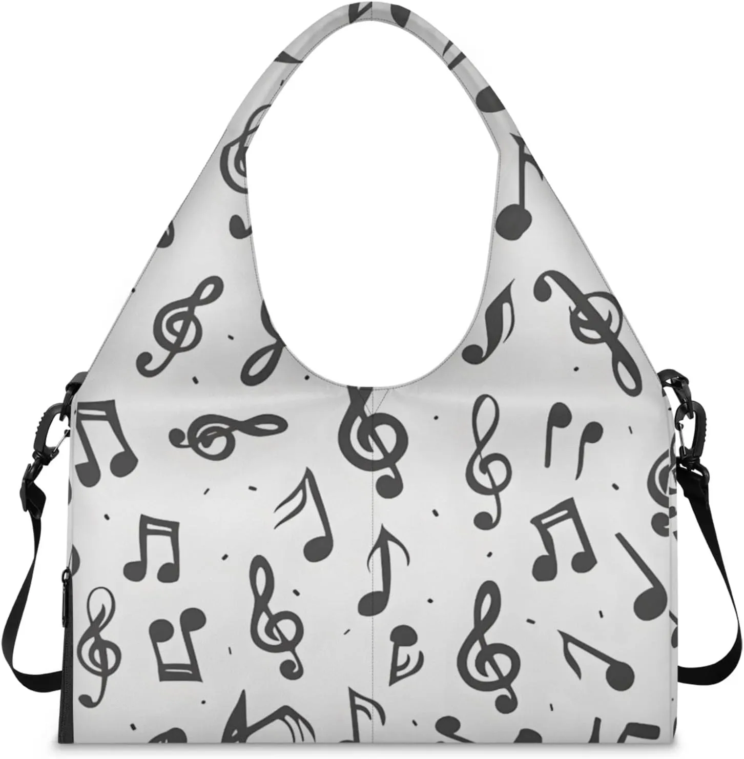 Gym Bag for Women Notes Music Duffel Bag with Shoe Compartment and Yoga Mat Holder Portable Weekender Bags Travel Tote Bags