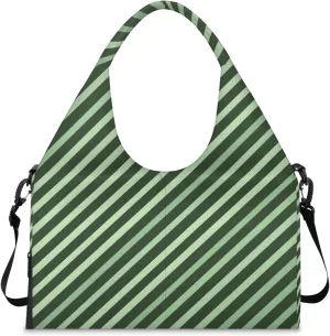 Gym Bag for Women Stripes Theme Duffel Bag with Shoe Compartment and Yoga Mat Holder Portable Weekender Bags Travel Tote Bags