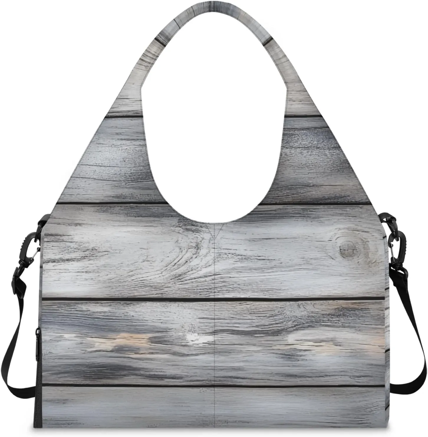 Gym Bag for Women Vintage Wood Duffel Bag with Shoe Compartment and Yoga Mat Holder Portable Weekender Bags Travel Tote Bags