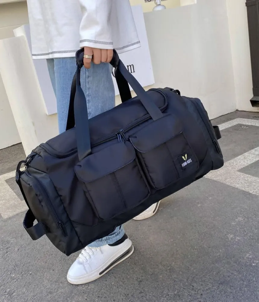 Gym Bag for Women,Sports Travel Duffel Bag, Weekender Overnight Bag with Wet Pocket and Shoes Compartment for Women, Travel,Workout,Gym, Yoga DBE-561 (Black)