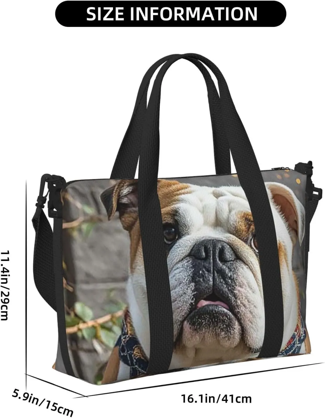Gym Bag Funny English Bulldog4 Duffel Bag for Men Women Travel Overnight Bag with Shoe Compartment Workout Bags