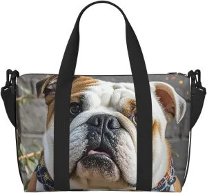 Gym Bag Funny English Bulldog4 Duffel Bag for Men Women Travel Overnight Bag with Shoe Compartment Workout Bags