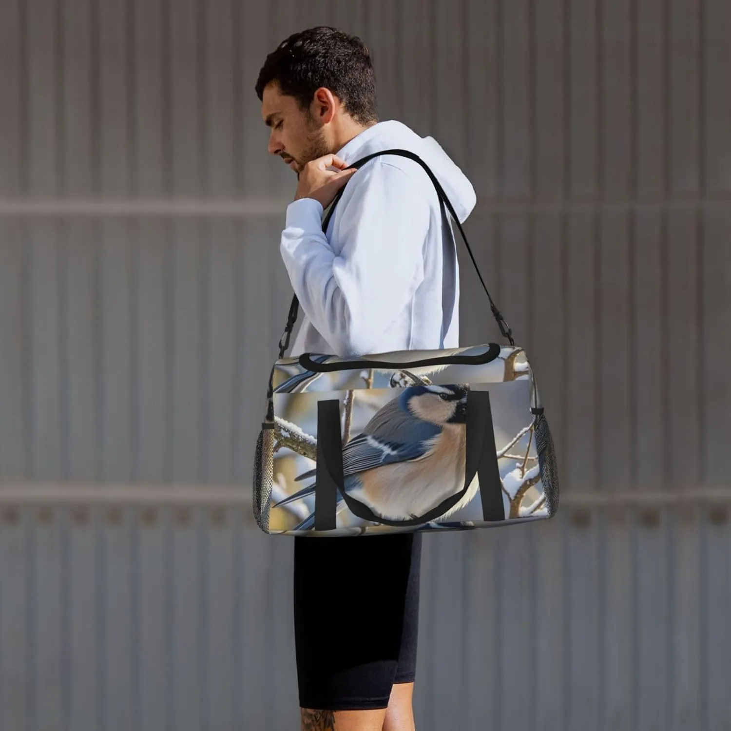 Gym Bag Winter Bird on Branch Duffel Bag for Men Women Travel Overnight Bag with Shoe Compartment Workout Bags