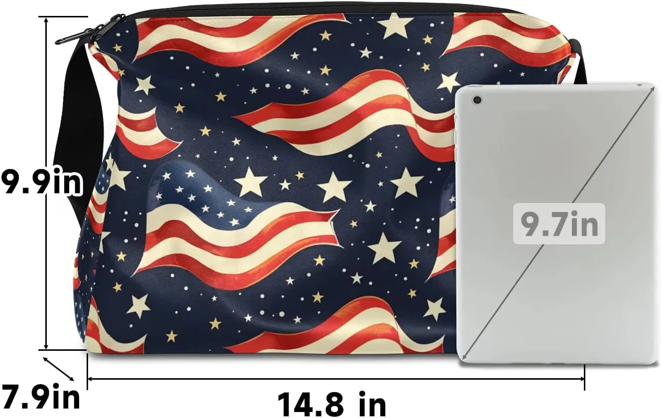 Gym Bags for Men 14.8 Inch Lightweight Carry On Bags for Airplanes Waterproof Duffle Bag for Travel, America Patriotic Stars Printings