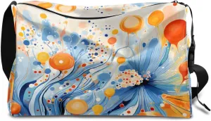 Gym Bags for Men 14.8 Inch Lightweight Carry On Bags for Airplanes Waterproof Duffle Bag for Travel, Art Flora Prints