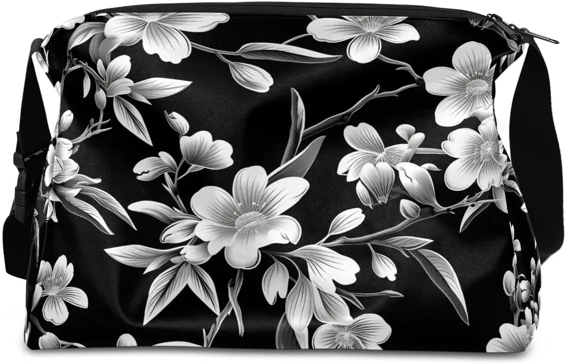 Gym Bags for Men 14.8 Inch Lightweight Carry On Bags for Airplanes Waterproof Duffle Bag for Travel, Delicate Prints Flora Retro