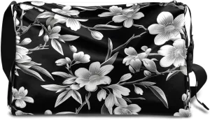 Gym Bags for Men 14.8 Inch Lightweight Carry On Bags for Airplanes Waterproof Duffle Bag for Travel, Delicate Prints Flora Retro