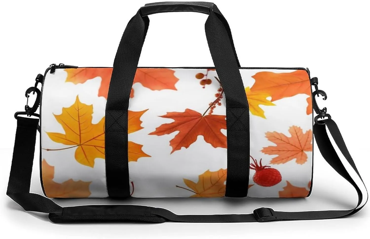 Gym Bags for Men Women Autumn Maple Leaves Duffle Bag Travel Overnight Bag with Shoe Compartment Tote Bags