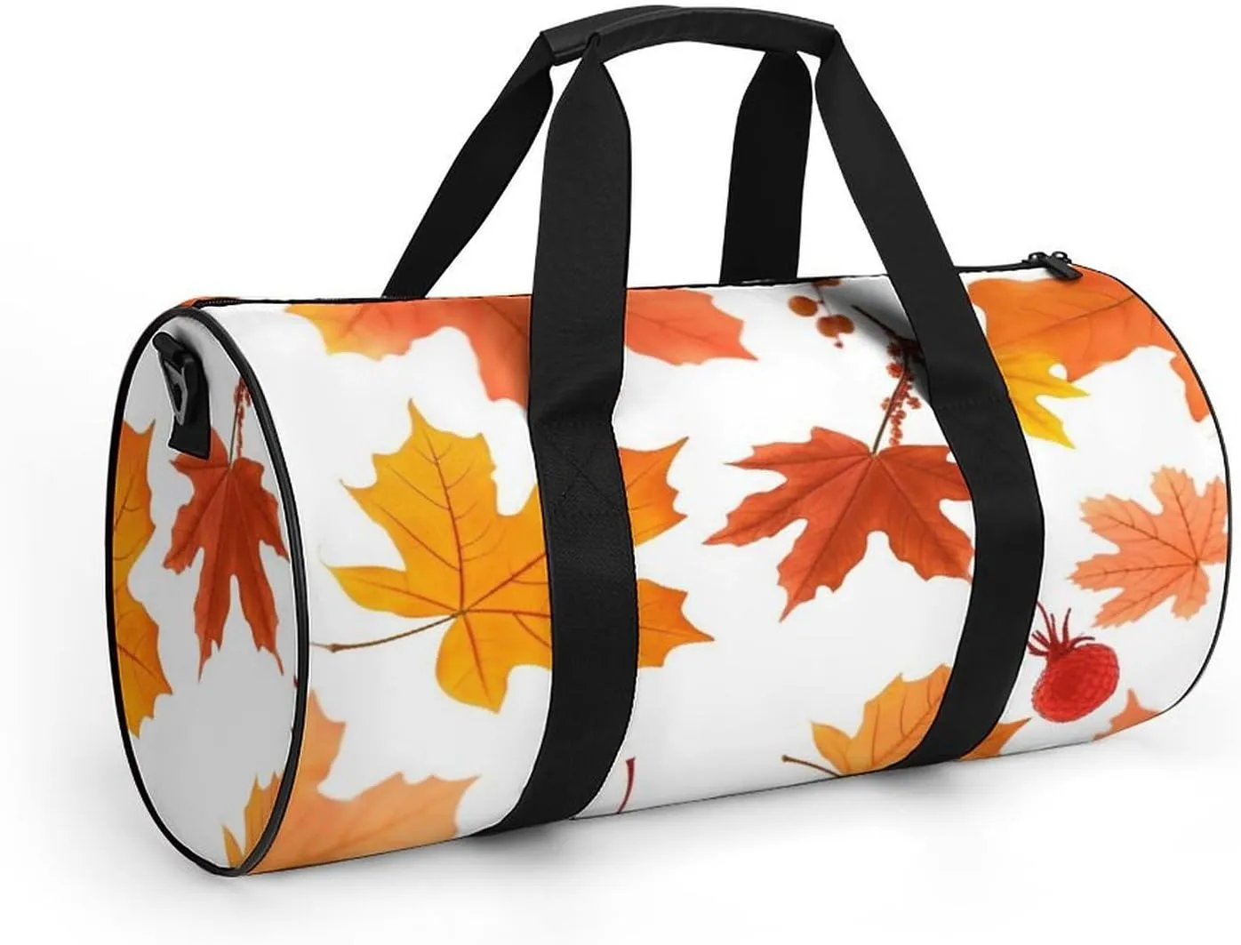 Gym Bags for Men Women Autumn Maple Leaves Duffle Bag Travel Overnight Bag with Shoe Compartment Tote Bags