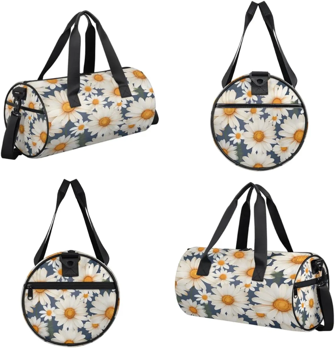 Gym Bags for Men Women Beautiful Daisies Sports Duffel Bags Carry On Travel Duffle Bag with Detachable Adjustable Shoulder Strap Overnight Weekender Bag