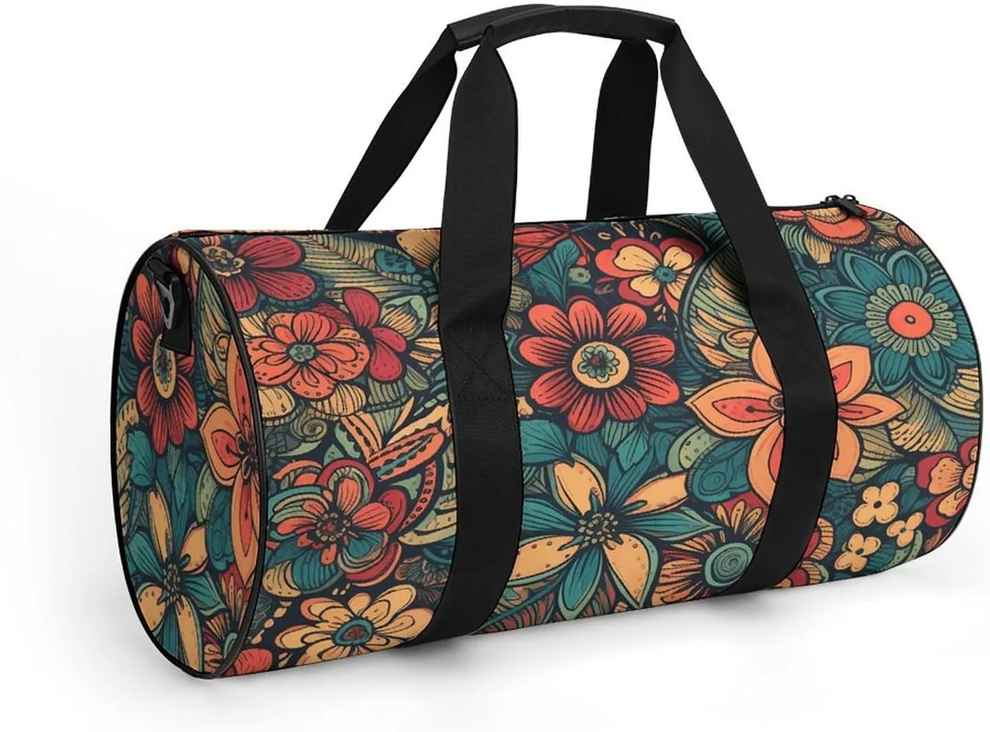 Gym Bags for Men Women Color Floral Duffle Bag Travel Overnight Bag with Shoe Compartment Tote Bags