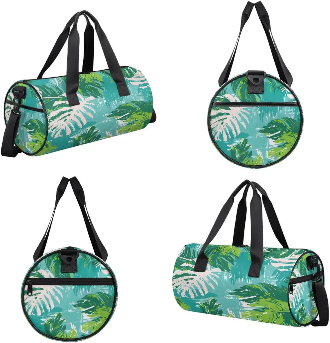 Gym Bags for Men Women Fern Leaf Theme Sports Duffel Bags Carry On Travel Duffle Bag with Detachable Adjustable Shoulder Strap Overnight Weekender Bag