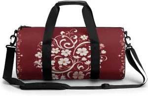Gym Bags for Men Women Floral Swirl Ivy Pattern Duffle Bag Travel Overnight Bag with Shoe Compartment Tote Bags