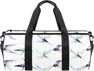 Gym Bags for Men,Travel Duffel Bags for Women,Animal Art Floral Crane,Workout Bag