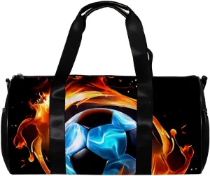Gym Bags for Men,Travel Duffel Bags for Women,Flaming Football,Workout Bag