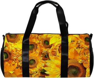 Gym Bags for Men,Travel Duffel Bags for Women,Floral Sunflower,Workout Bag
