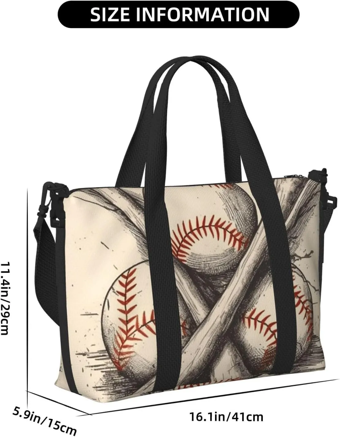 Gym Bags Small Baseball Bats and Ball Duffel Bag Overnight Bag with Shoe Compartment Carryon Bag for Men Women