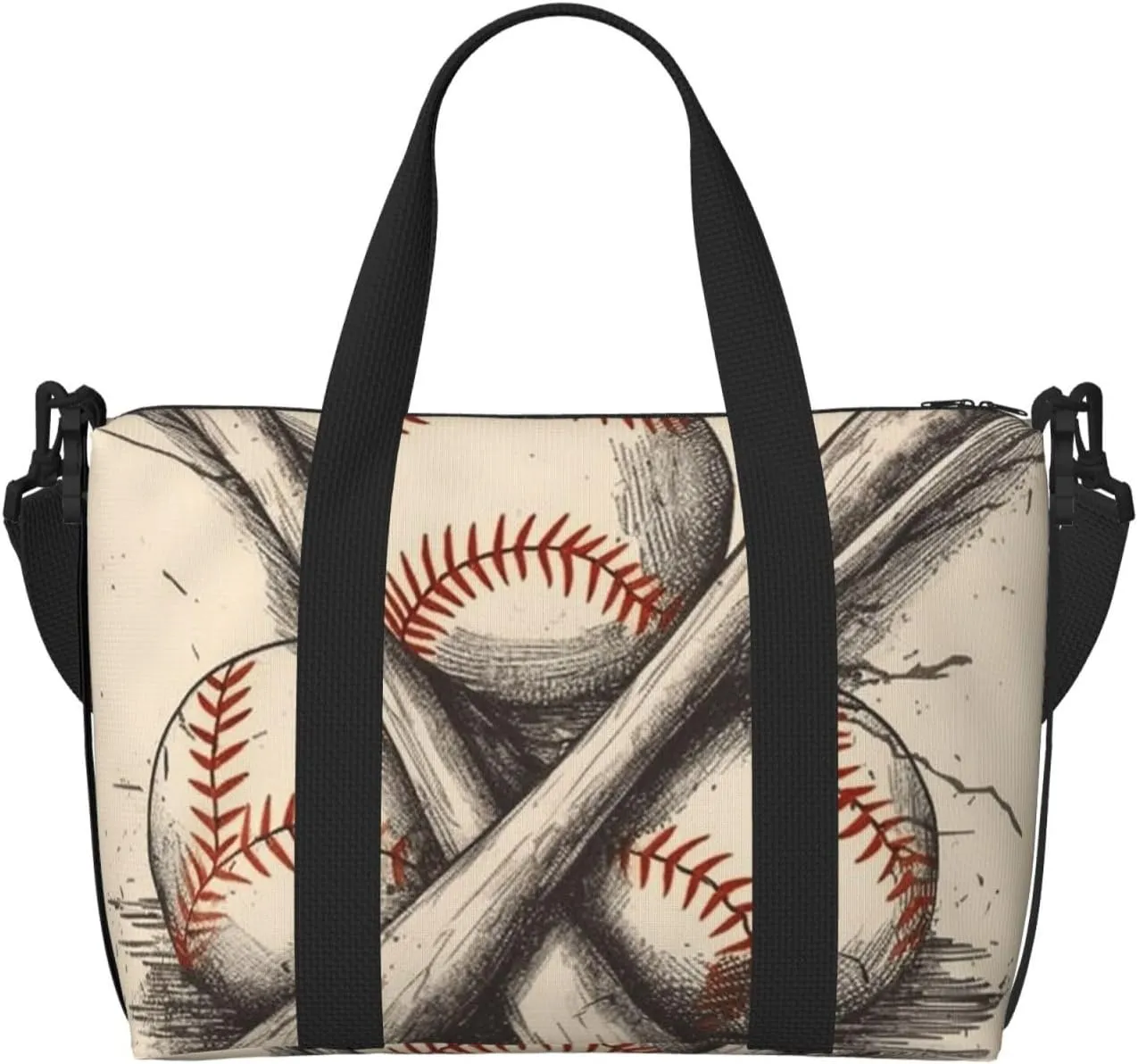 Gym Bags Small Baseball Bats and Ball Duffel Bag Overnight Bag with Shoe Compartment Carryon Bag for Men Women