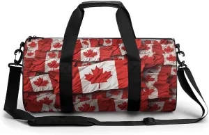 Gym Bags Small Canadian Flag Duffel Bag Overnight Bag with Shoe Compartment Carryon Bag for Men Women