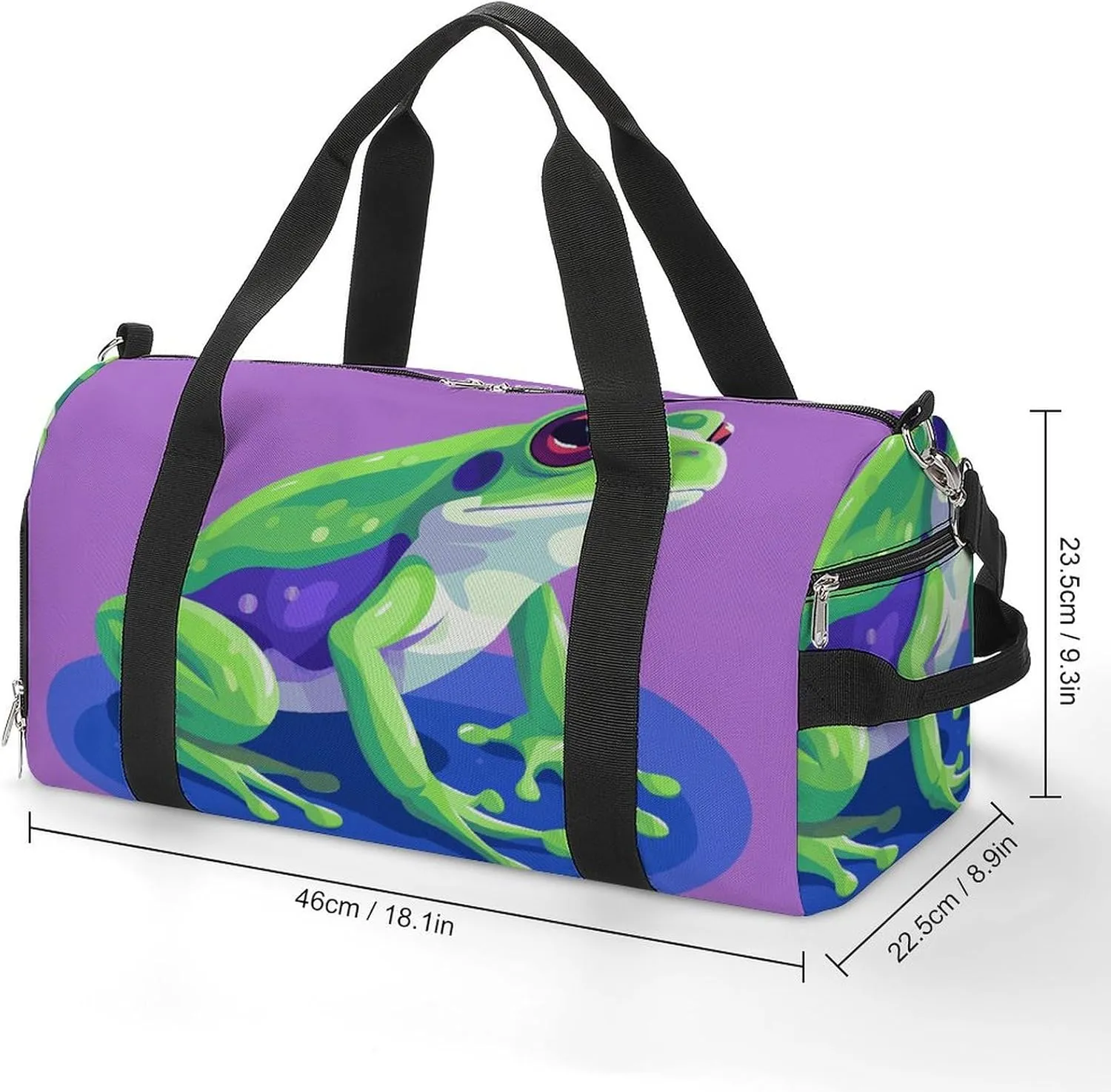 Gym Bags Small Color Block Frog Duffel Bag Overnight Bag with Shoe Compartment Carryon Bag for Men Women