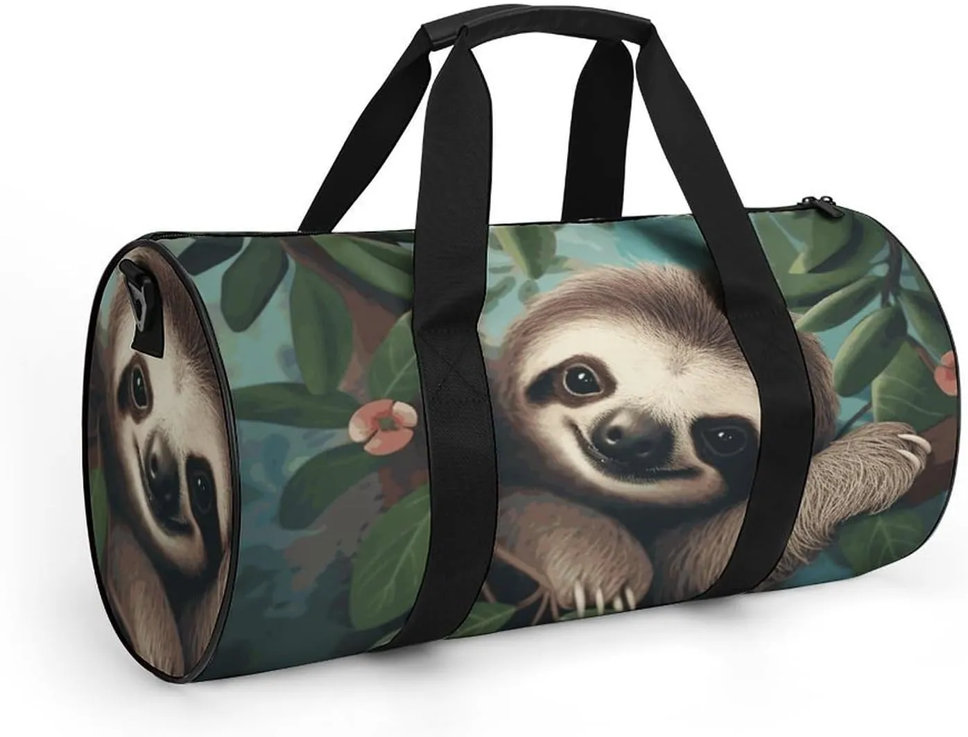 Gym Bags Small Cute Sloth Duffel Bag Overnight Bag with Shoe Compartment Carryon Bag for Men Women