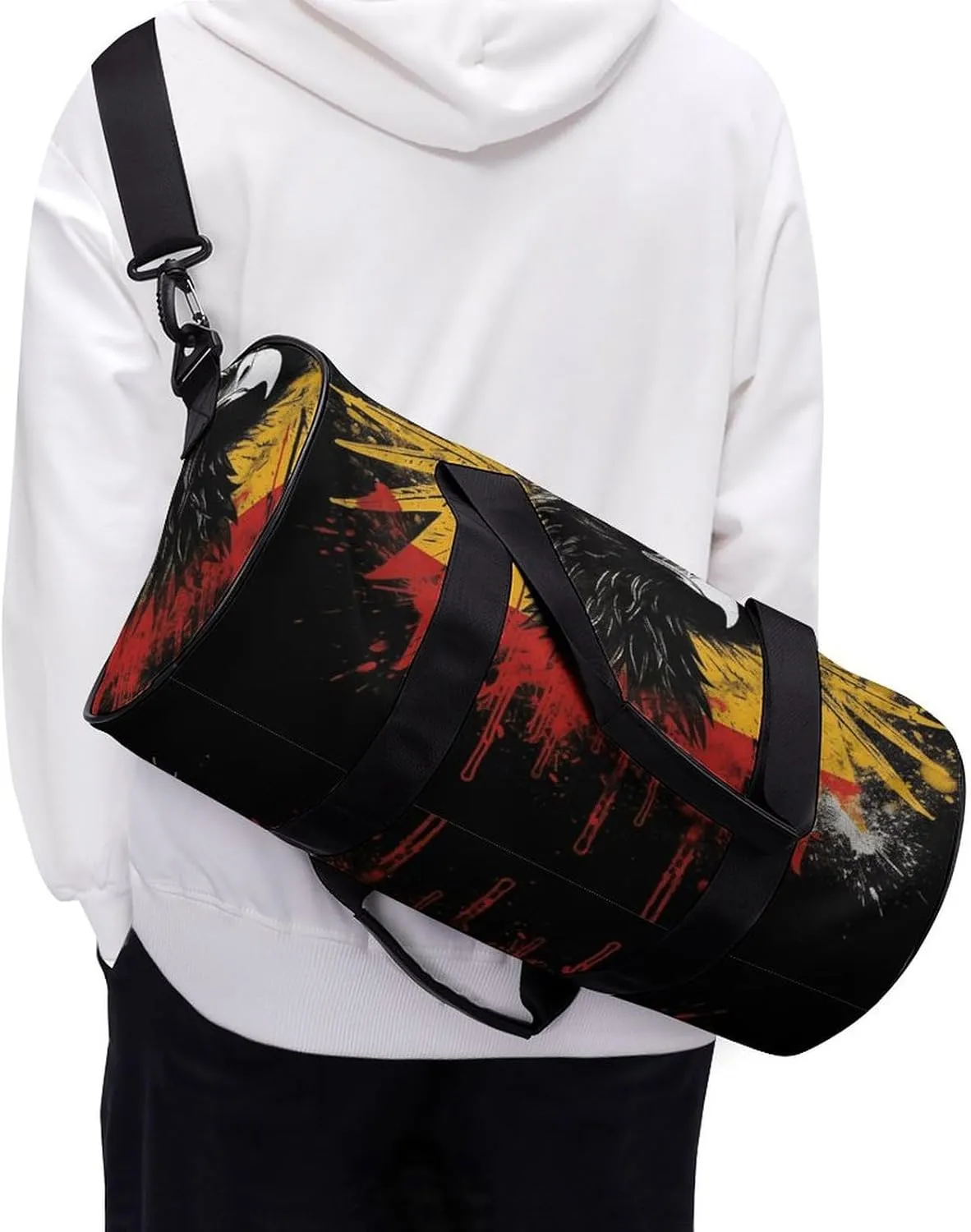 Gym Bags Small Germany Flag Eagle Duffel Bag Overnight Bag with Shoe Compartment Carryon Bag for Men Women