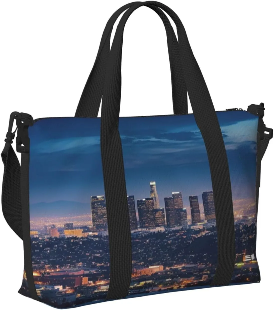 Gym Bags Small Los Angeles Skyline Duffel Bag Overnight Bag with Shoe Compartment Carryon Bag for Men Women