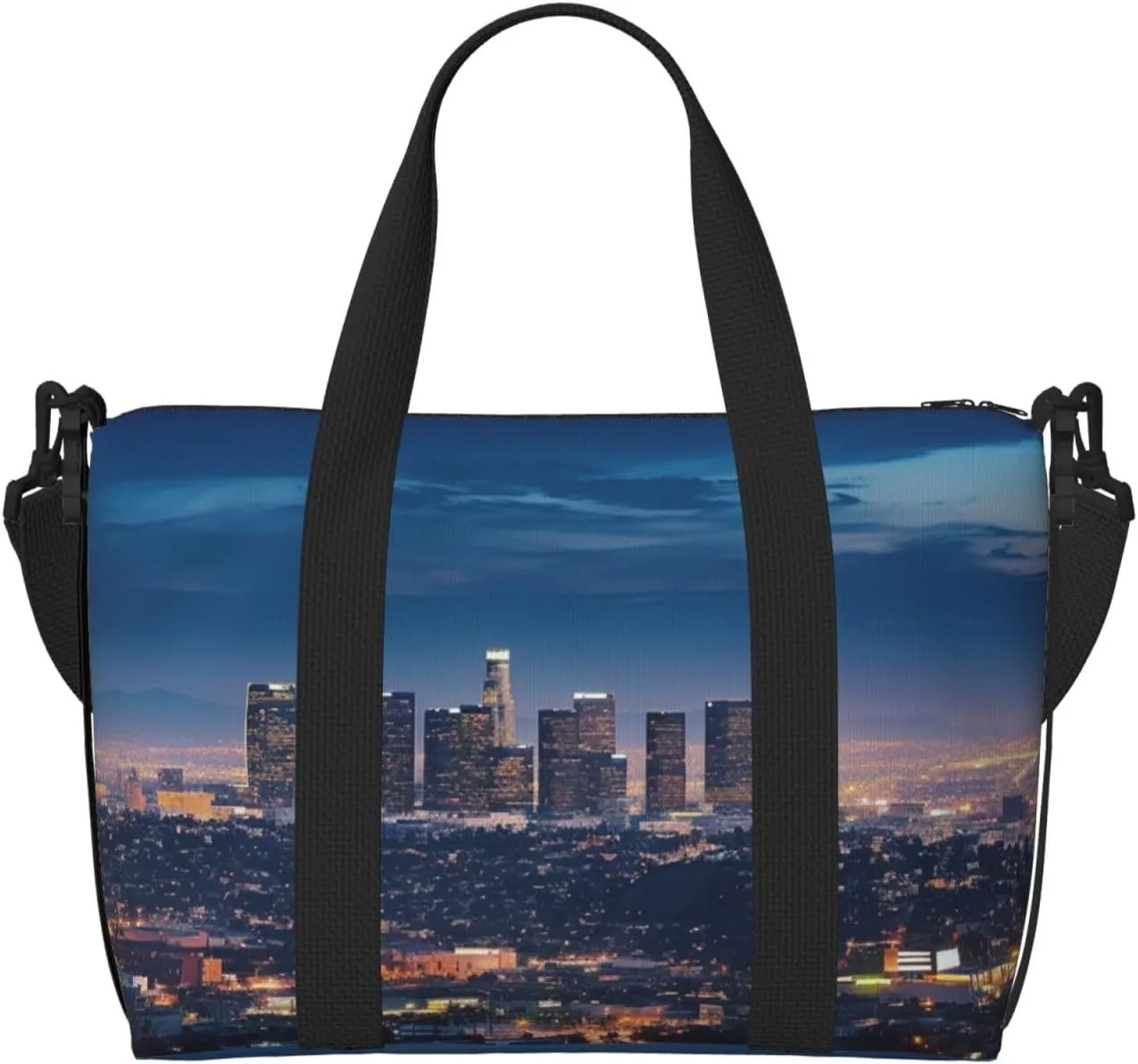 Gym Bags Small Los Angeles Skyline Duffel Bag Overnight Bag with Shoe Compartment Carryon Bag for Men Women