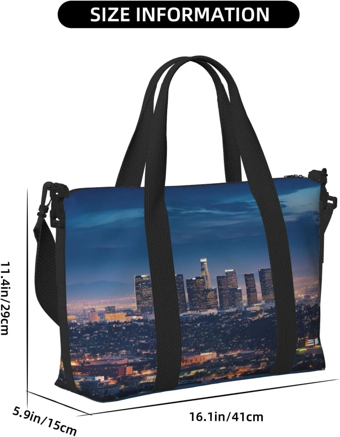 Gym Bags Small Los Angeles Skyline Duffel Bag Overnight Bag with Shoe Compartment Carryon Bag for Men Women