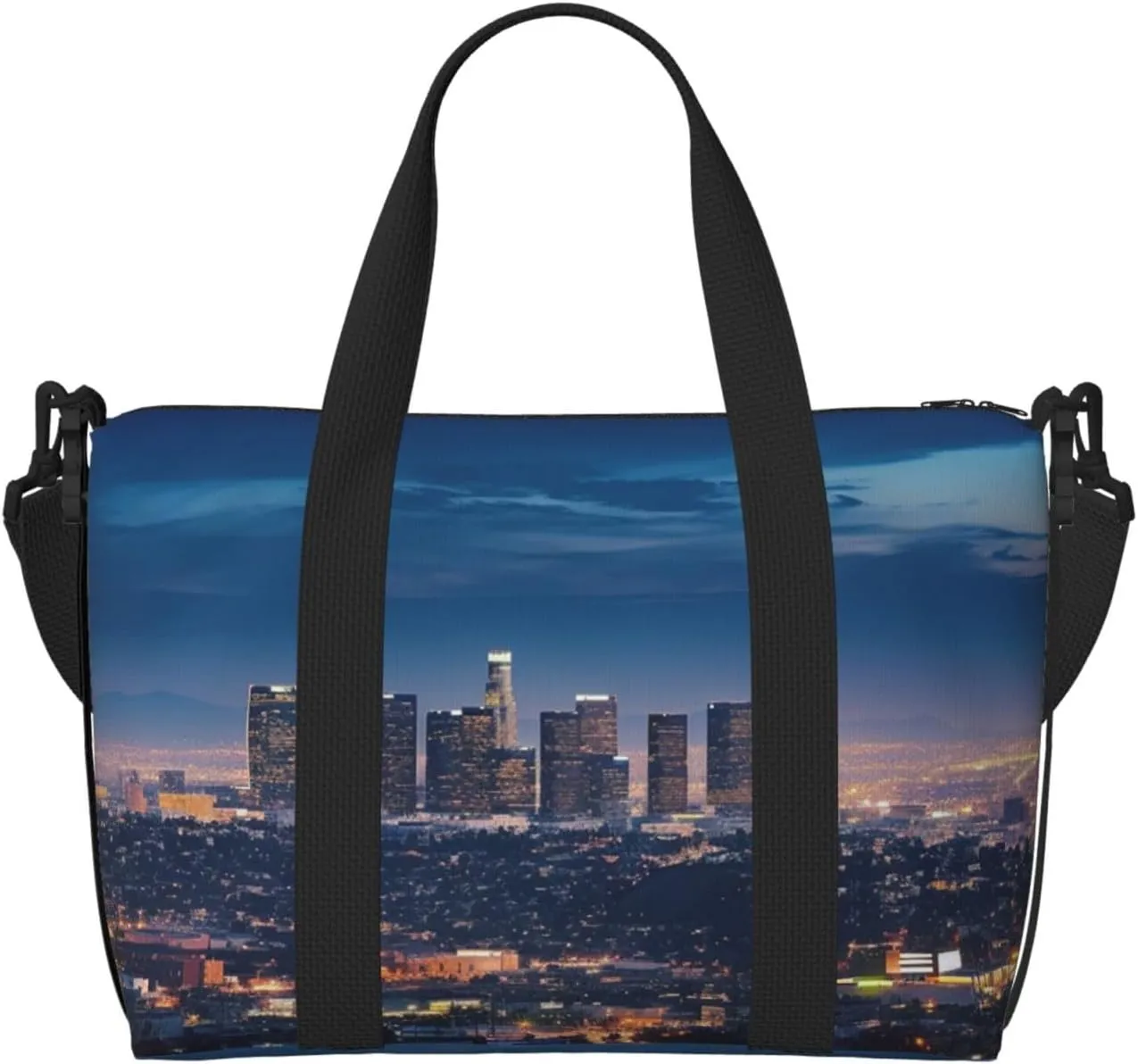 Gym Bags Small Los Angeles Skyline Duffel Bag Overnight Bag with Shoe Compartment Carryon Bag for Men Women