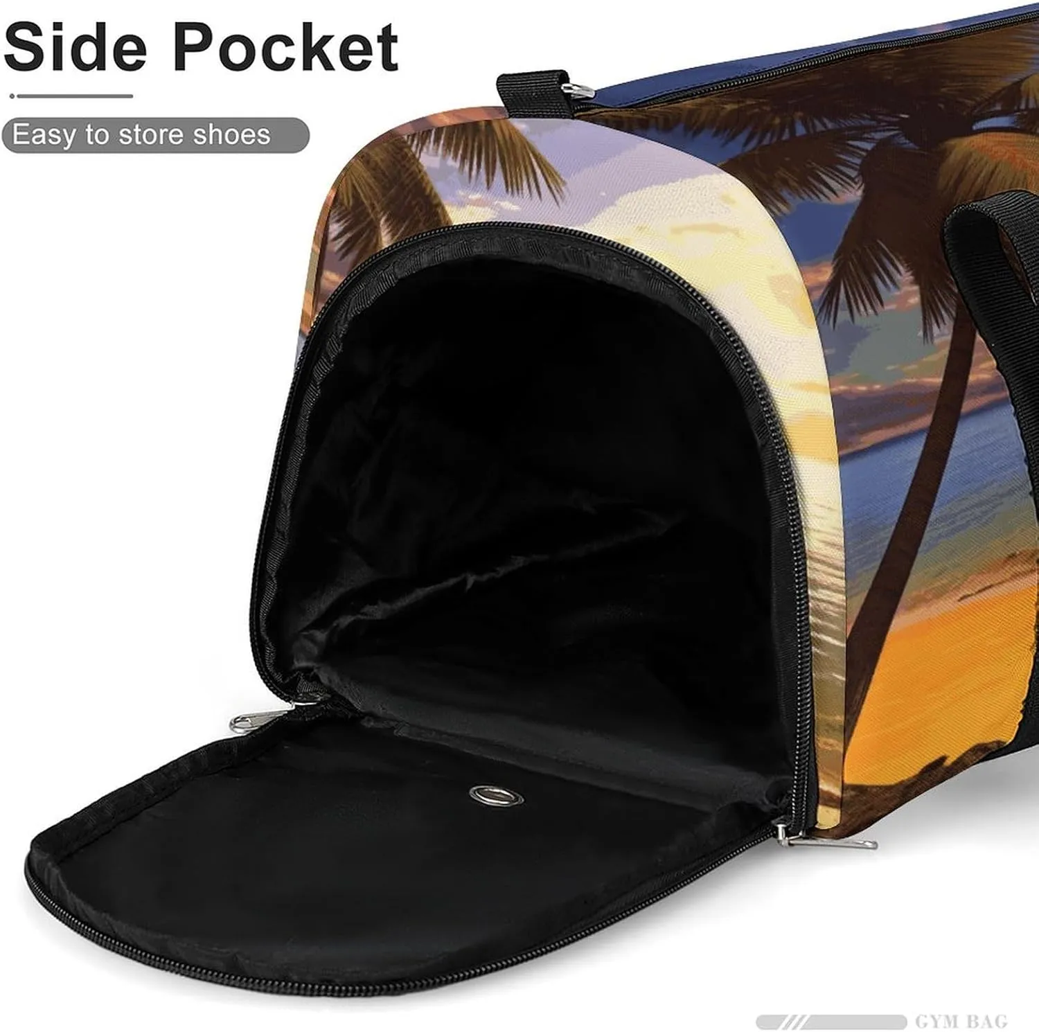 Gym Bags Small Sunset Palm Duffel Bag Overnight Bag with Shoe Compartment Carryon Bag for Men Women